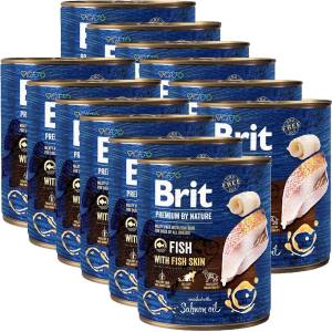 Brit Консерва Brit premium by Nature Fish & Fish Skin 12 x 800 г