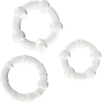 SuperLove Stay Hard Cock Rings Set Clear