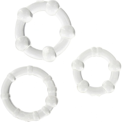 SuperLove Stay Hard Cock Rings Set Clear