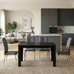 TopMebel Трапезен комплект 5 части Darlen - Alma TopMebel sencron в черен цвят - сив 125x72x74cm