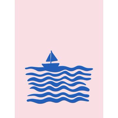 Plagát, Obraz - Calm Sailboat Blue Sea, Mathieu, 30 × 40 cm