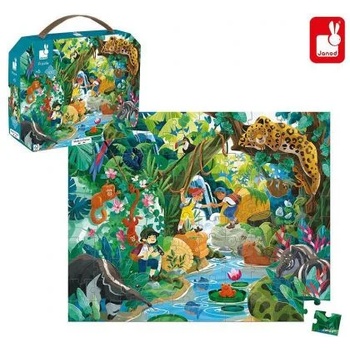 Image 1 of Janod - Пъзел в куфарче - Приключения в джунглата - 100 части (J02667)