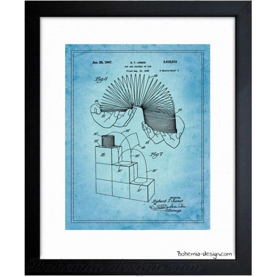 Ilustrace pružina Slinky 1947 / 30x40 cm
