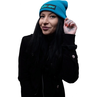 Care Stylová ohrnovací zimní čepice Petrolejová