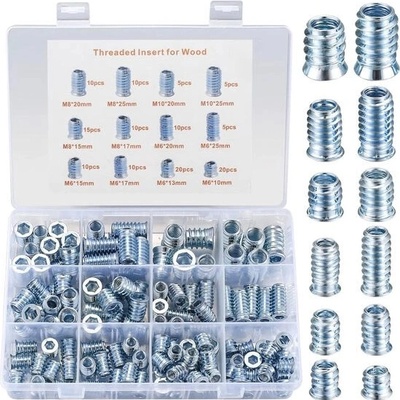 130 kusů závitových matic M6 M8 M10, závitových pouzder, matic se závitovými vložkami, kovového – Hledejceny.cz