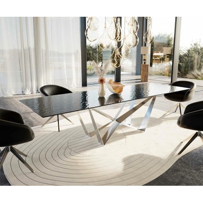 DELIFE Edge 300 x 100 sklo s reliéfem kouřově černé 3D design kov šikmý černý