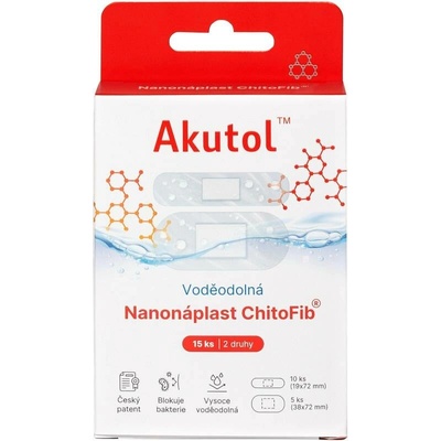 Akutol Nanonáplast ChitoFib Voděodolné balení 15 ks