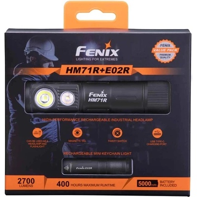 Fenix Подаръчен комплект Fenix - Челник HM71R и фенерче E02R (d-17-41-3348)
