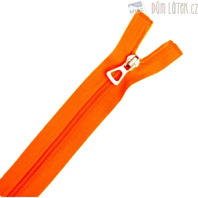 Zip špirálový deliteľný 30 cm neónovo oranžový
