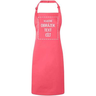 Bezvatriko.cz Zástěra s laclem s vlastním potiskem Fuchsiová Unisex Canvas Zástěra s laclem