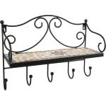 Garden Pleasure Черна метална стенна закачалка с рафт 42 cm Almeria - Garden Pleasure (950529)