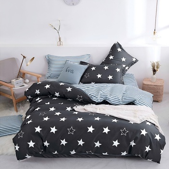 EmonaMall Двулицево спално бельо EmonaMall, 4 части - Модел S17626 (S17626-66666b)