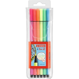 STABILO Комплект флумастери, Stabilo, Pen 68 Neon ST6806-1, 6 цвята (ST6806-1)