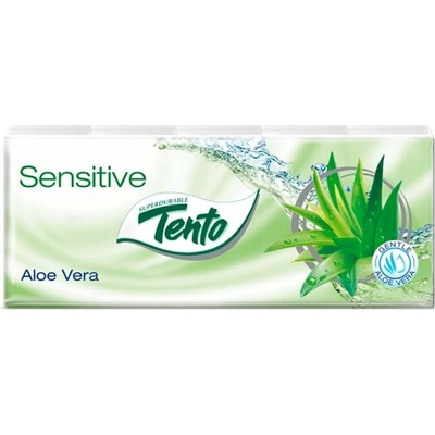 Tento sensitive papírové kapesníčky Aloe vera 3-vrstvé 10 x 10 ks