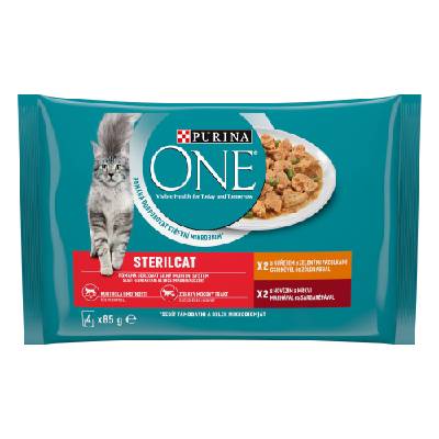 Purina ONE Sterilcat s kuracím a hovädzím 4 x 85 g