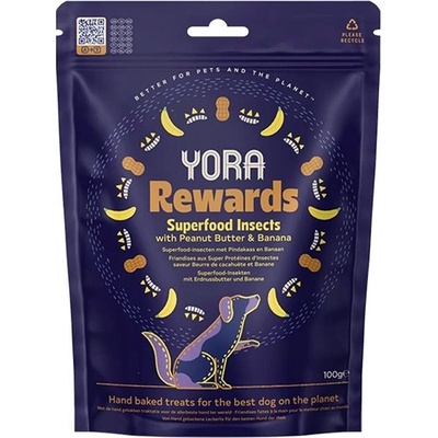 YORA Rewards hmyz arašidy a banán 100 g
