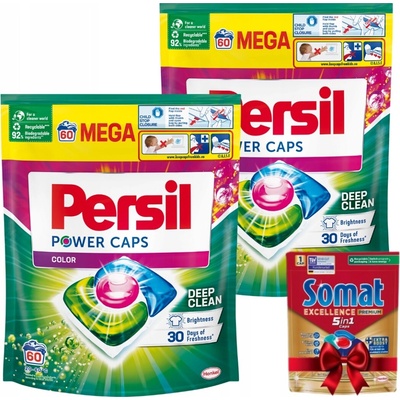 Persil Power Caps Kapsle na praní barev 2 x 60 PD + Dárek
