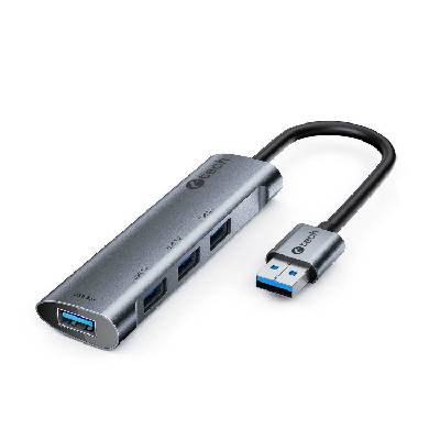 C-TECH UHB-U3-AL, USB Hub, 4x USB 3.2 Gen 1, hliníkové tělo - UHB-U3-AL