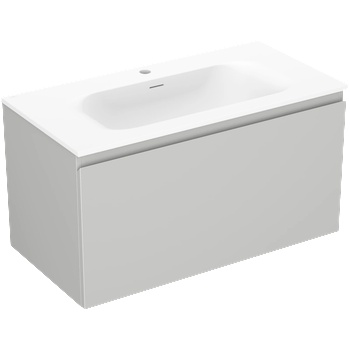 Mexen Orio шкаф за баня 90 см с мивка Vela, 1 чекмедже, сив мат/бял мат - 91A10-09047-1-BF62-W23M01 (91A10-09047-1-BF62-W23M01)