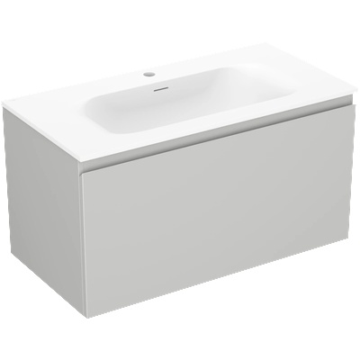 Mexen Orio шкаф за баня 90 см с мивка Vela, 1 чекмедже, сив мат/бял мат - 91A10-09047-1-BF62-W23M01 (91A10-09047-1-BF62-W23M01)