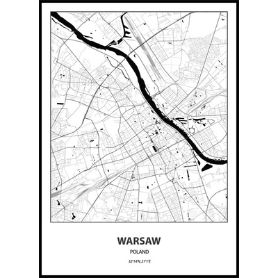 Jen tak z lásky Plakát Mapa města (více variant měst) Rozměr plakátu: 40 x 50 cm, Město: Warsaw