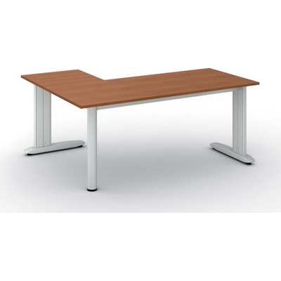 PRIMO Rohový kancelářský psací stůl FLEXIBLE 1800 x 1400 mm, třešeň