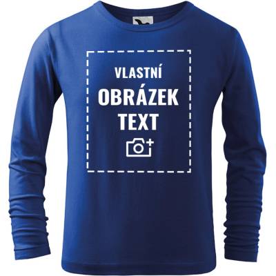 Dětské triko s dlouhým rukávem a vlastním potiskem Královská modrá Canvas Dětské triko s dlouhým rukávem Bezvatriko.cz