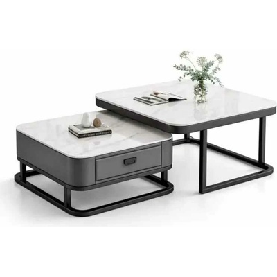 LuxuryForm Design Aragon 70 x 70 / 60 x 60 cm sivý / biely mramor 2 ks