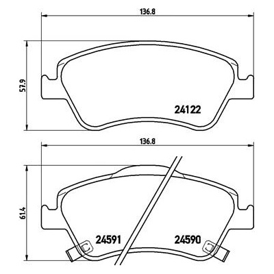 BREMBO Sada brzdových platničiek kotúčovej brzdy P83079