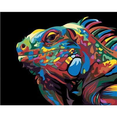 Zuty Malování podle čísel Leguán 100 x 80 cm bez rámu a bez vypnutí plátna
