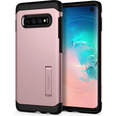 Spigen Tough Armor Case - хибриден кейс с най-висока степен на защита за Samsung Galaxy S10 (розово злато)