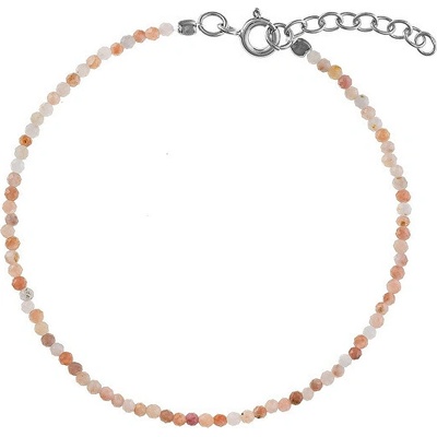 Again Jewelry korálkový náramek z oranžového měsíčního kamene AJKNR002