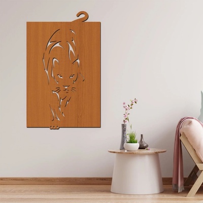 dřevo života Dřevěná dekorace na zeď Panter Rozměry (cm): 80x128, Zvolte barvu dekoru: Třešeň