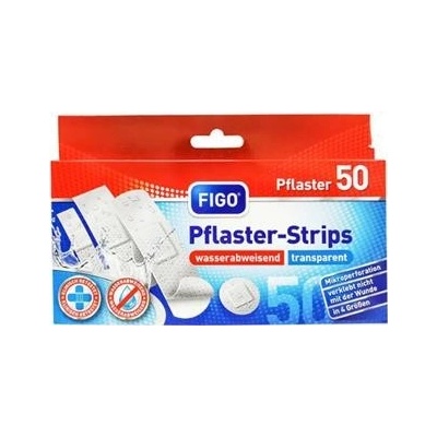Figo Náplast 4velikosti voděodolná transparentní 50 ks