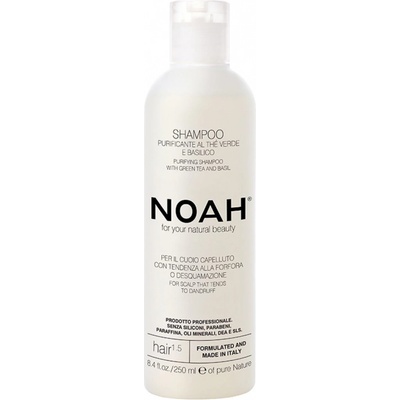 Noah For Your Natural Beauty Čistiaci šampón na vlasy 15 Čistiaci šampón Zelený čaj a bazalka 250 ml