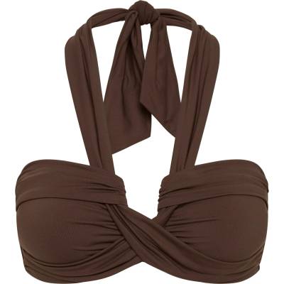 Seafolly Дамско бикини горнище Seafolly Women's Collective Halter Bandeau Bikini top - Dark Chocolate - размер 44 (EU) (150-2106-1117)