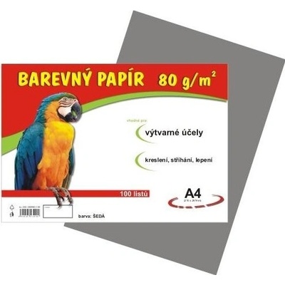barevné papíry A4 80g 100ls šedé