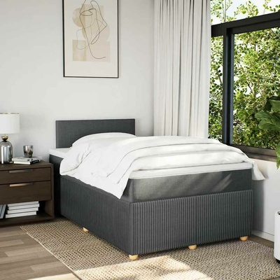 vidaXL Boxsprings matrací tmavě šedá textil