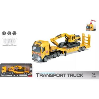 Man Yuk Toys Камион превозвач на строителна техника с багер - 40 см (py8511a)