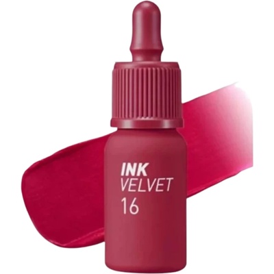 Peripera Ink The Velvet 16 Heart Fuchsia Pink zamatový tint na pery pre opticky plnšie a hydratované pery 4 g