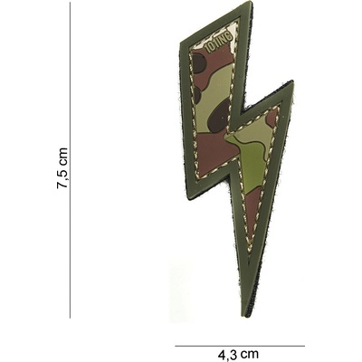 Gumová nášivka 101 Inc Lightning - multicam