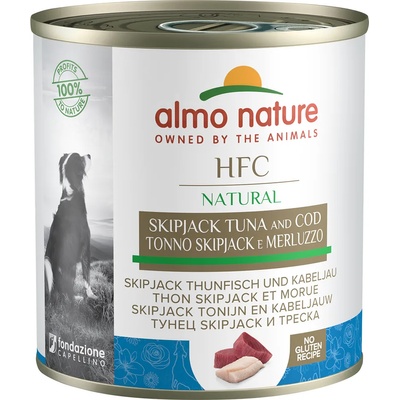 Almo Nature HFC 24x290г HFC Almo Nature консервирана храна за кучета - ивичест тунец и треска