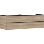 Hansgrohe Xelu Q - Шкафче за умивалник, 50x156x55 см, 4 чекмеджета, естествен дъб/матово черно 54092670 (54092670)