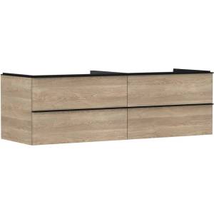 Hansgrohe Xelu Q - Шкафче за умивалник, 50x156x55 см, 4 чекмеджета, естествен дъб/матово черно 54092670 (54092670)