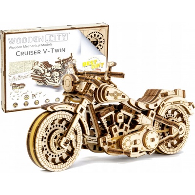 Wooden City 3D puzzle Motocykl Cruiser V-Twin 168 ks
