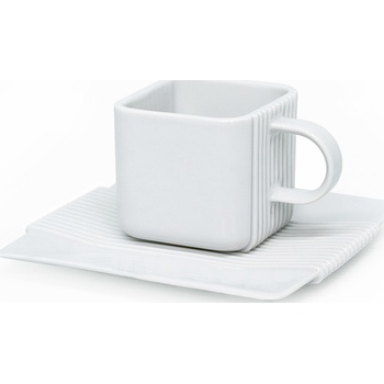 Ćmielów Design Studio Чаша за кафе и чай System с чинийка бяла (8002970A2CDC1)