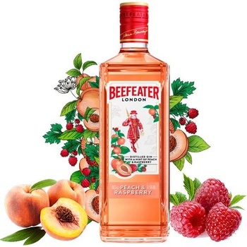 BEEFEATER Gin peach & raspberry 38% 0,7 l (holá láhev)