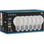 Mexen Vintis 6x LED нажежаема жичка E27, G45, 2W, Топла - 2700K, 240 lm, прозрачна (L156-E27-0227-00x06)