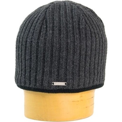 pletená čepice podšitá fleece tmavě šedá