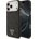 GUESS Дизайнерски кожен кейс с MagSafe за iPhone 17 Pro Max - Guess PU Leather 4G Strass Triangle Logo Gold Frame MagSafe Case (черен) (GUHMP17XP4GTDGMK)